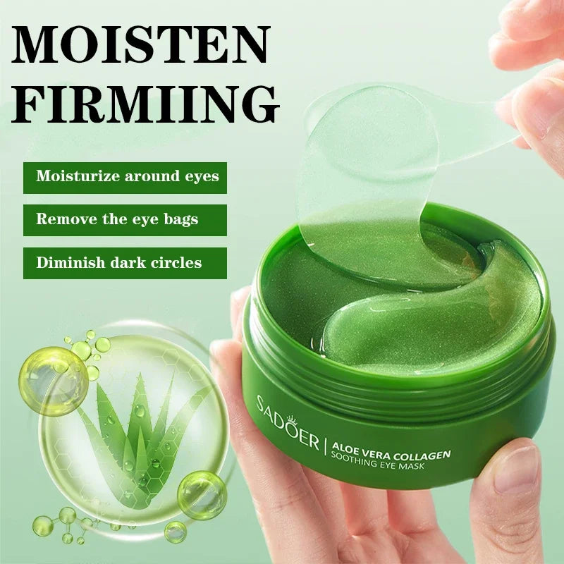 Masque pour les yeux au collagène à l'aloe Vera, 60 pièces, Anti-cernes, sacs pour les yeux, hydratant, raffermissant, acide hyaluronique, patchs pour les yeux, soins de la peau