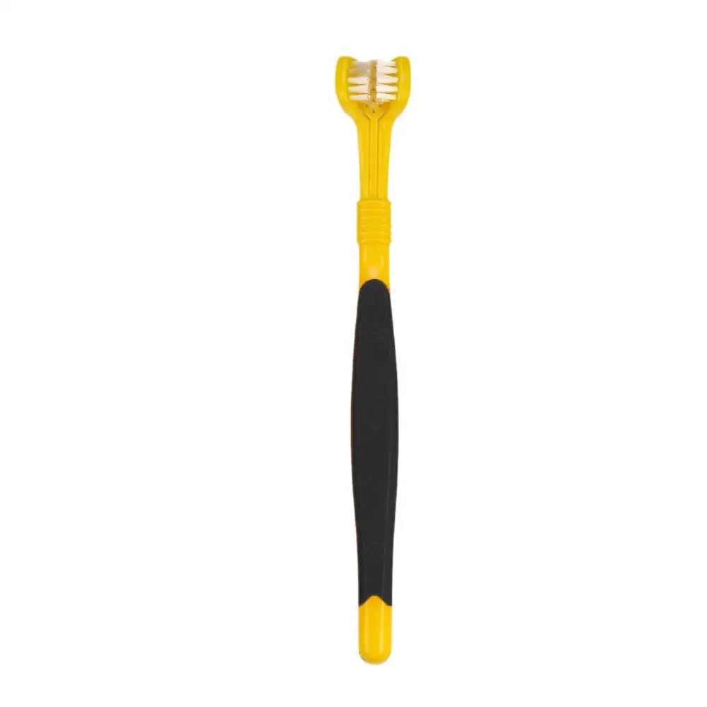 Brosse à dents à trois têtes pour animaux de compagnie, nettoyage buccal