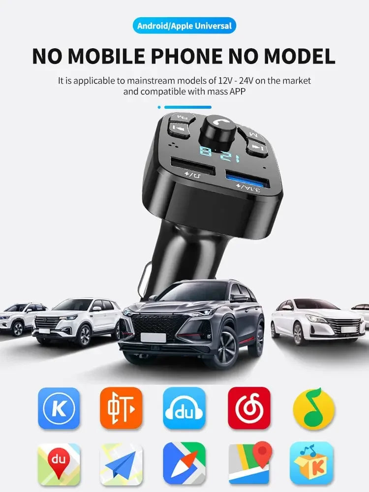 Lecteur MP3 pour voiture, double port USB, chargeur rapide, récepteur FM Bluetooth
