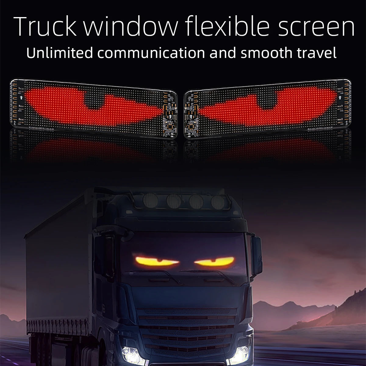 Décoration LED pour pare-brise de camion, lumière clignotante, œil d'ange, lecteur multimédia