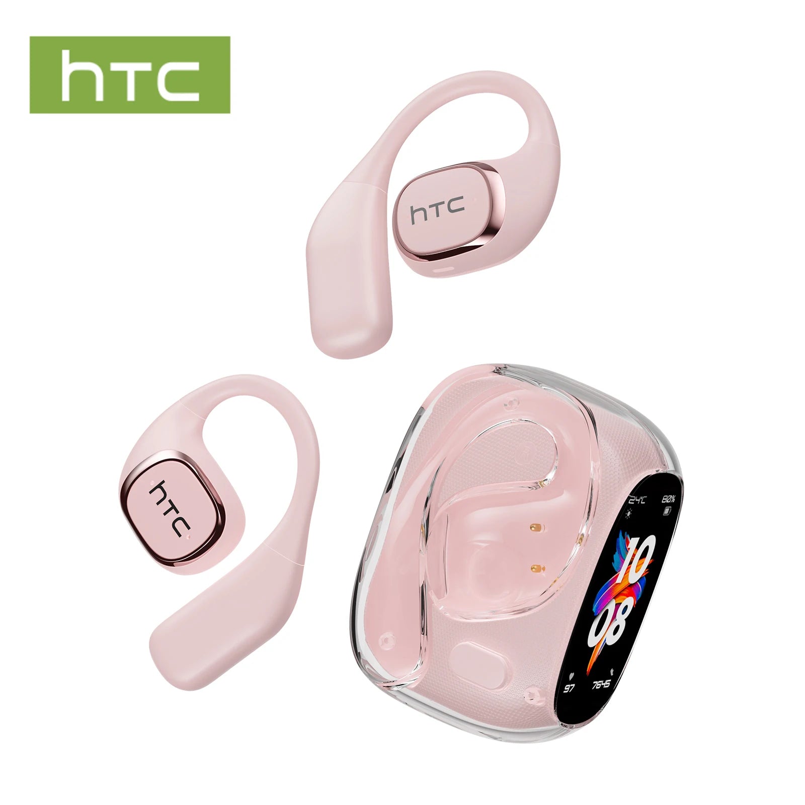 Traducteur HTC NE11 Bluetooth 6.0 OWS casque sans fil écouteurs de traduction écran tactile couleur batterie Ultra longue durée de vie