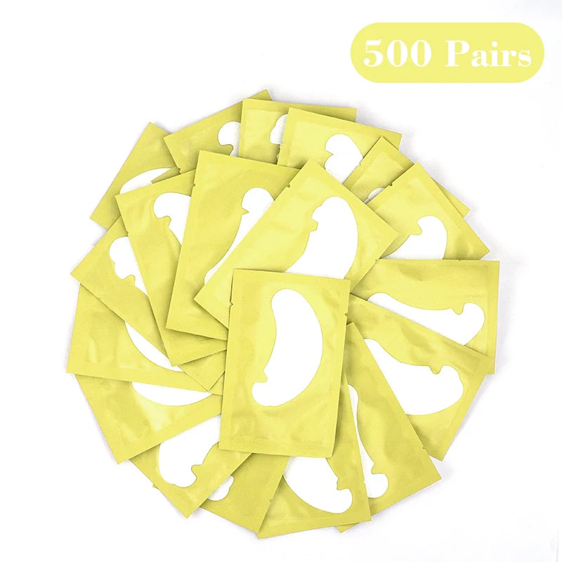 100/500 paires de patchs pour cils Hydrogel Gel patchs pour les yeux en gros Extension de faux cils sous les coussinets pour les yeux outils de maquillage