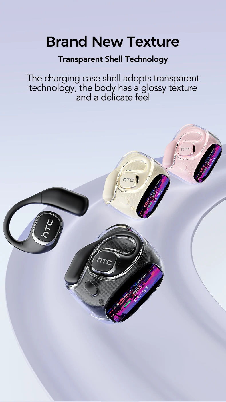 Traducteur HTC NE11 Bluetooth 6.0 OWS casque sans fil écouteurs de traduction écran tactile couleur batterie Ultra longue durée de vie
