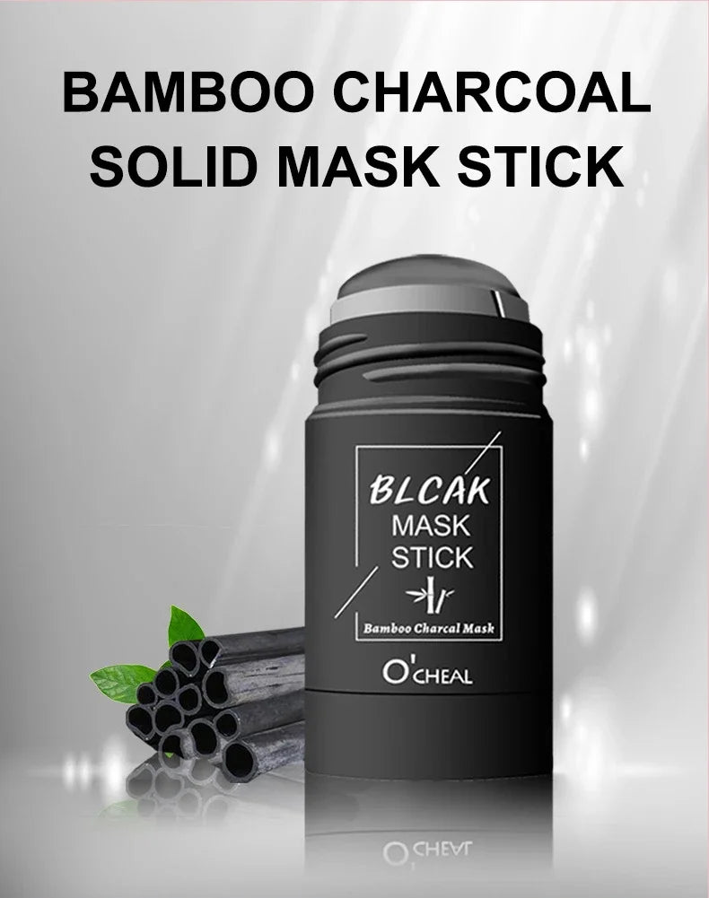 Masque facial solide bâton thé vert miel pêche nettoyage des pores hydratant Long charbon d'aubergine Film de boue