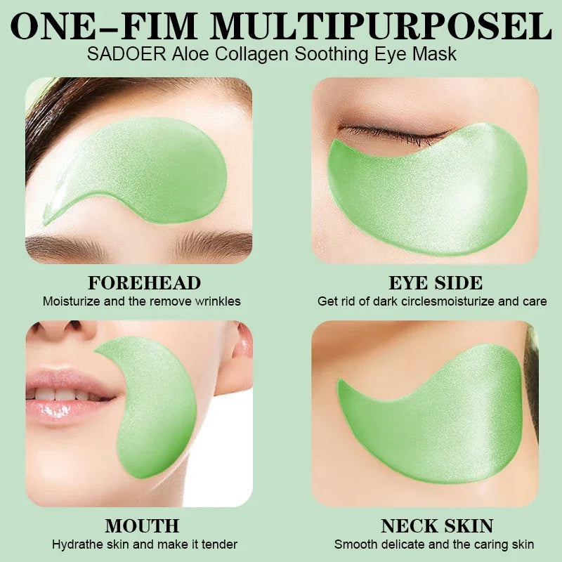 Masque pour les yeux au collagène à l'aloe Vera, 60 pièces, Anti-cernes, sacs pour les yeux, hydratant, raffermissant, acide hyaluronique, patchs pour les yeux, soins de la peau