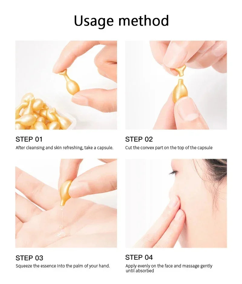 Capsules de sérum à l'acide hyaluronique pour le visage, élimine les taches de réparation, blanchit, anti-déformable, sans âge, optimiste, soins de la peau, cosmétiques, nouveau
