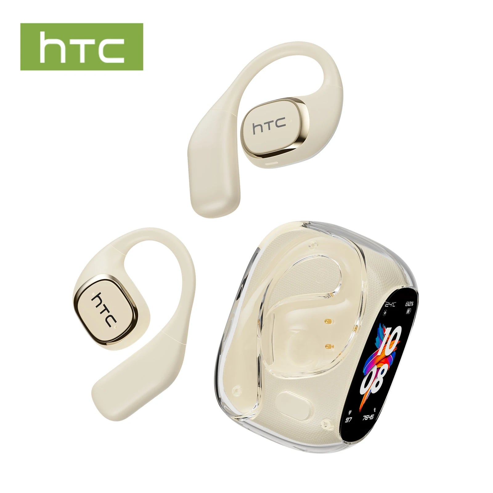 Traducteur HTC NE11 Bluetooth 6.0 OWS casque sans fil écouteurs de traduction écran tactile couleur batterie Ultra longue durée de vie