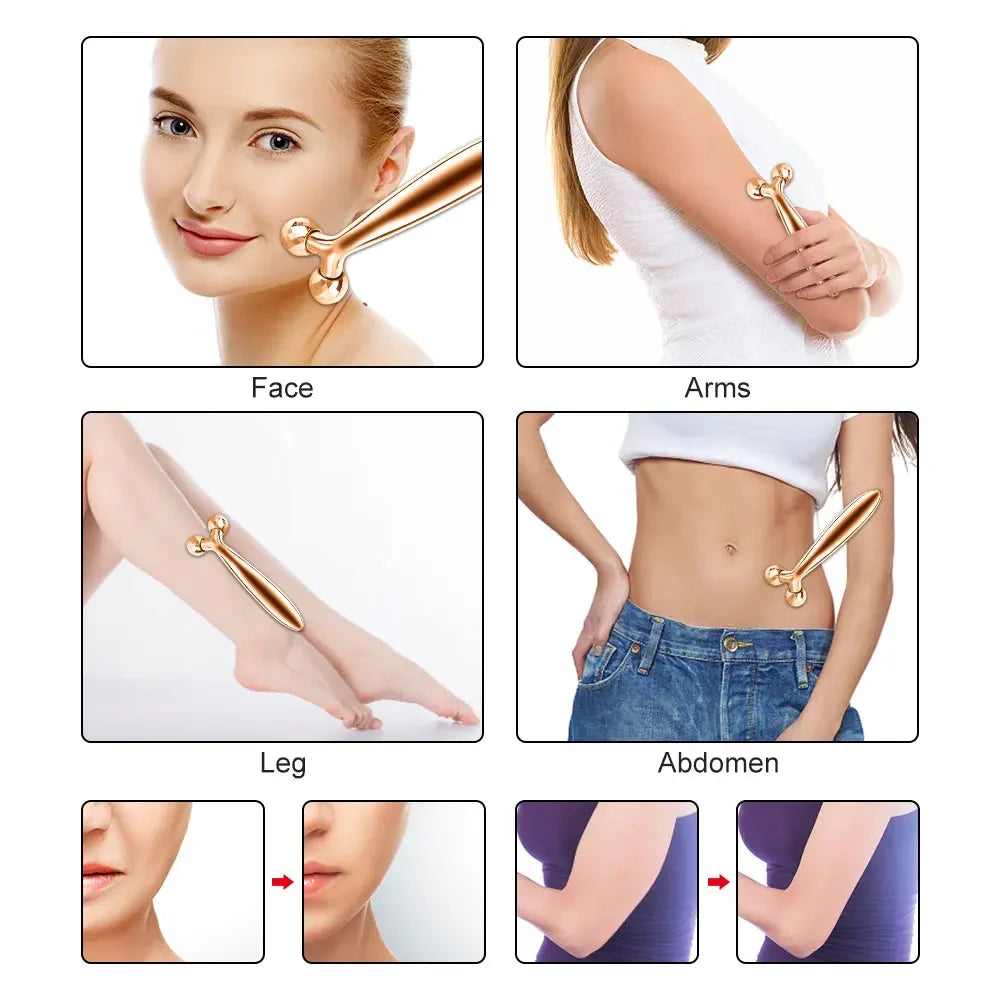 Masseur de visage et de cou à rouleau 3D en forme de Y, rotation à 360 degrés, outils de Massage du corps mince + grattoir Gouache Guasha, Lifting de la peau, dissolvant de rides