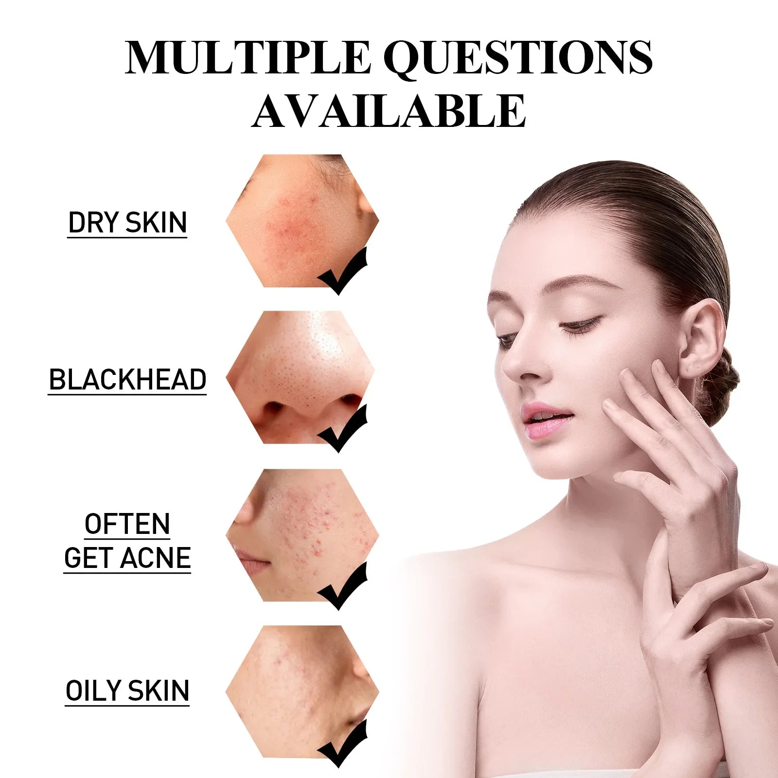 Masque dissolvant de points noirs, nettoyeur de peau au charbon de bois, contrôle de l'huile, anti-ac-ne, pores, rétrécissement, supporter fiant, argile, livres profonds, anciers de masque solide