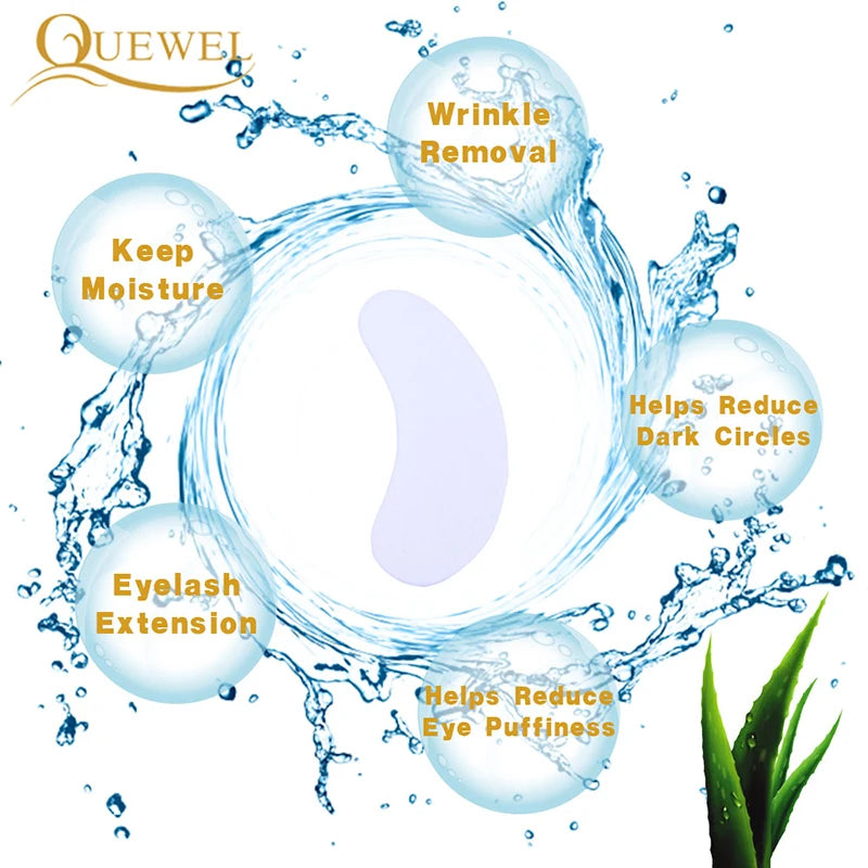 Quewel-Coussinets sous les yeux pour extension de cils, patchs en hydrogel, 50 paires