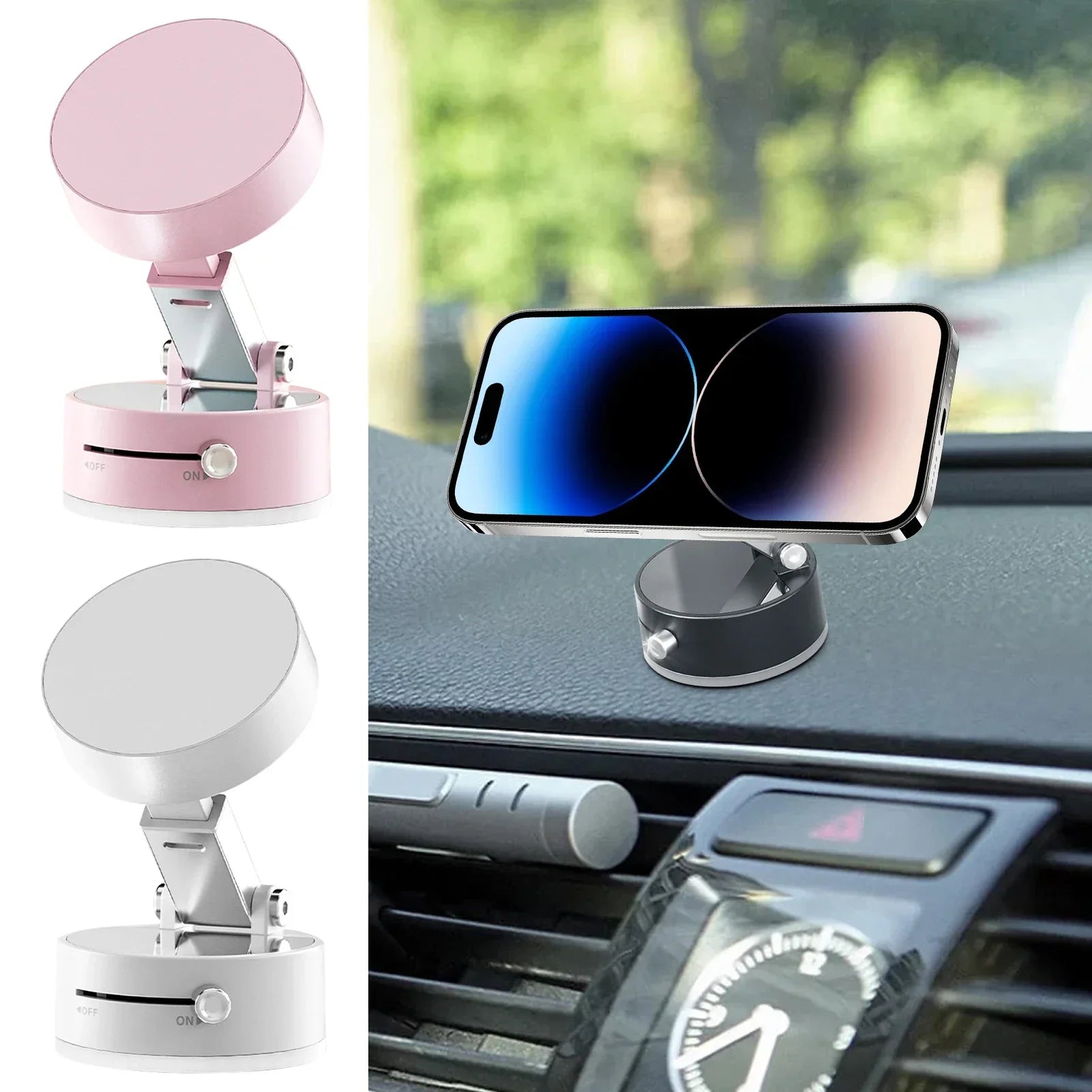 Support de téléphone magnétique à ventouse pour voiture, pliable et double face, accessoire de voiture