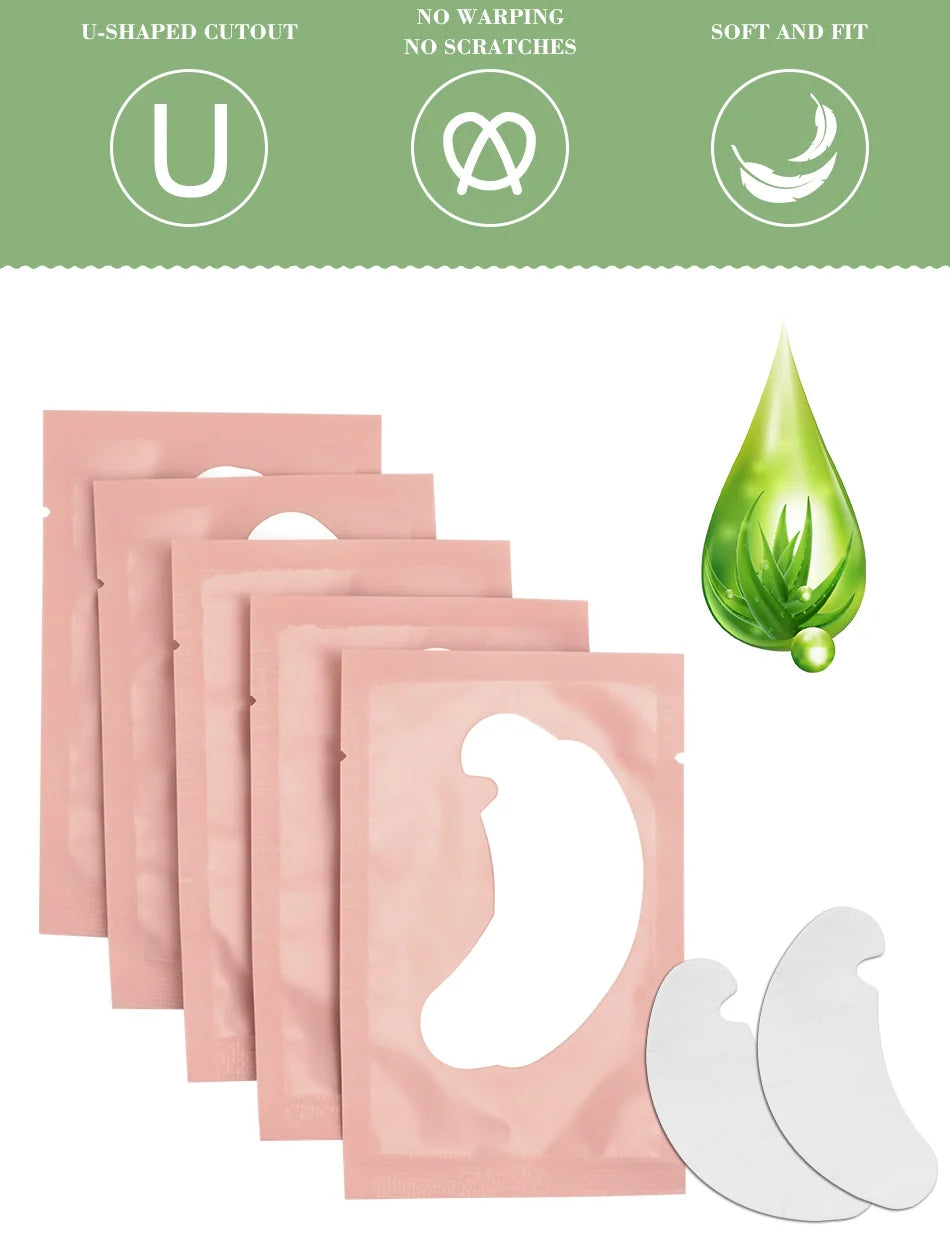 100/500 paires de patchs pour cils Hydrogel Gel patchs pour les yeux en gros Extension de faux cils sous les coussinets pour les yeux outils de maquillage