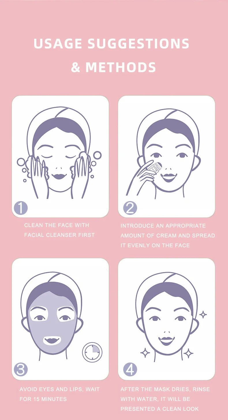 Masque facial solide bâton thé vert miel pêche nettoyage des pores hydratant Long charbon d'aubergine Film de boue