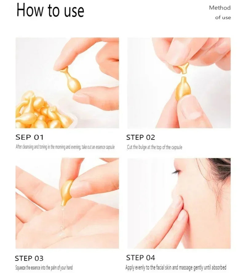 Capsules de sérum à l'acide hyaluronique pour le visage, élimine les taches de réparation, blanchit, anti-déformable, sans âge, optimiste, soins de la peau, cosmétiques, nouveau