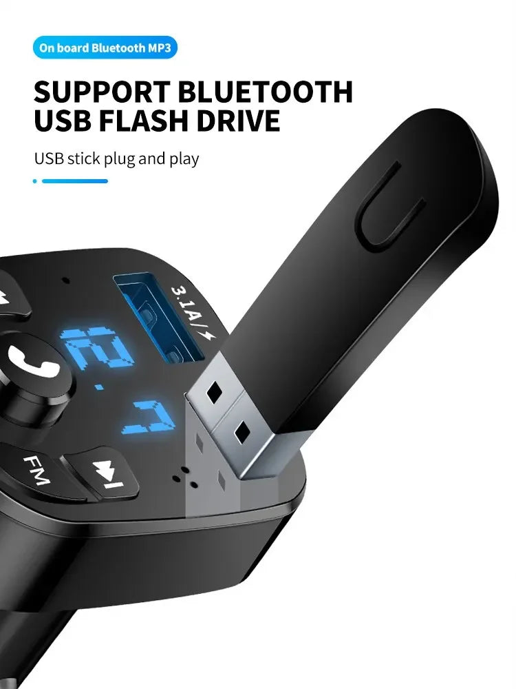 Lecteur MP3 pour voiture, double port USB, chargeur rapide, récepteur FM Bluetooth