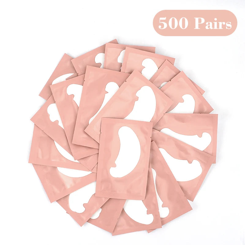 100/500 paires de patchs pour cils Hydrogel Gel patchs pour les yeux en gros Extension de faux cils sous les coussinets pour les yeux outils de maquillage