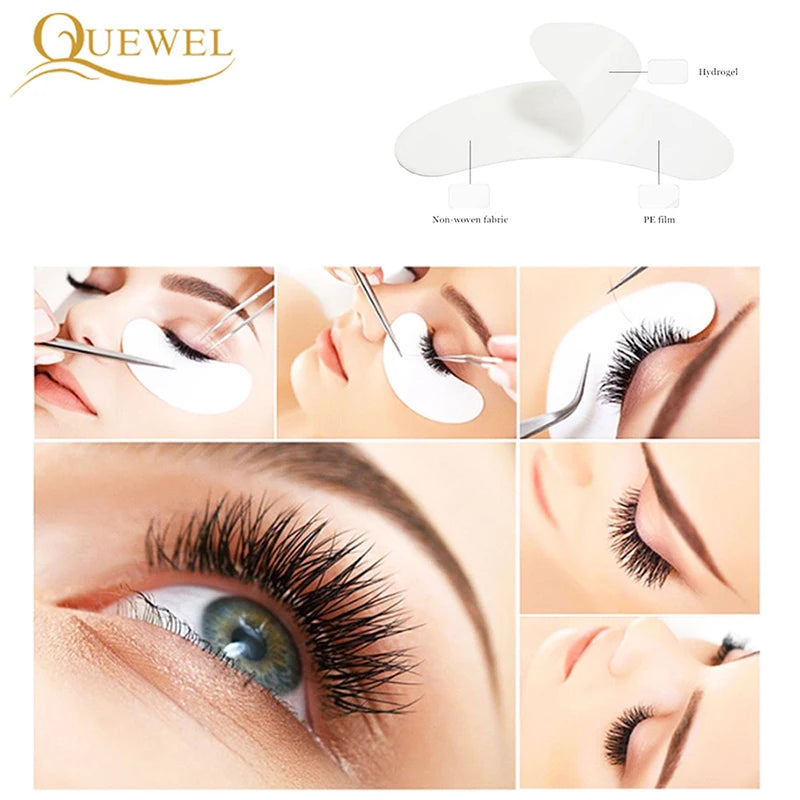 Quewel-Coussinets sous les yeux pour extension de cils, patchs en hydrogel, 50 paires