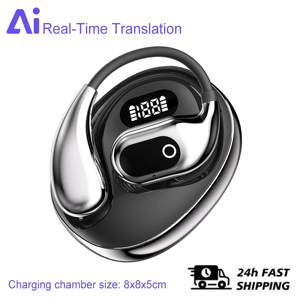 Ai Two-Way Real time Translators Earphone 144 Languages Wireless Bluetooth Smart Voice Translator Headphones For Travel Business