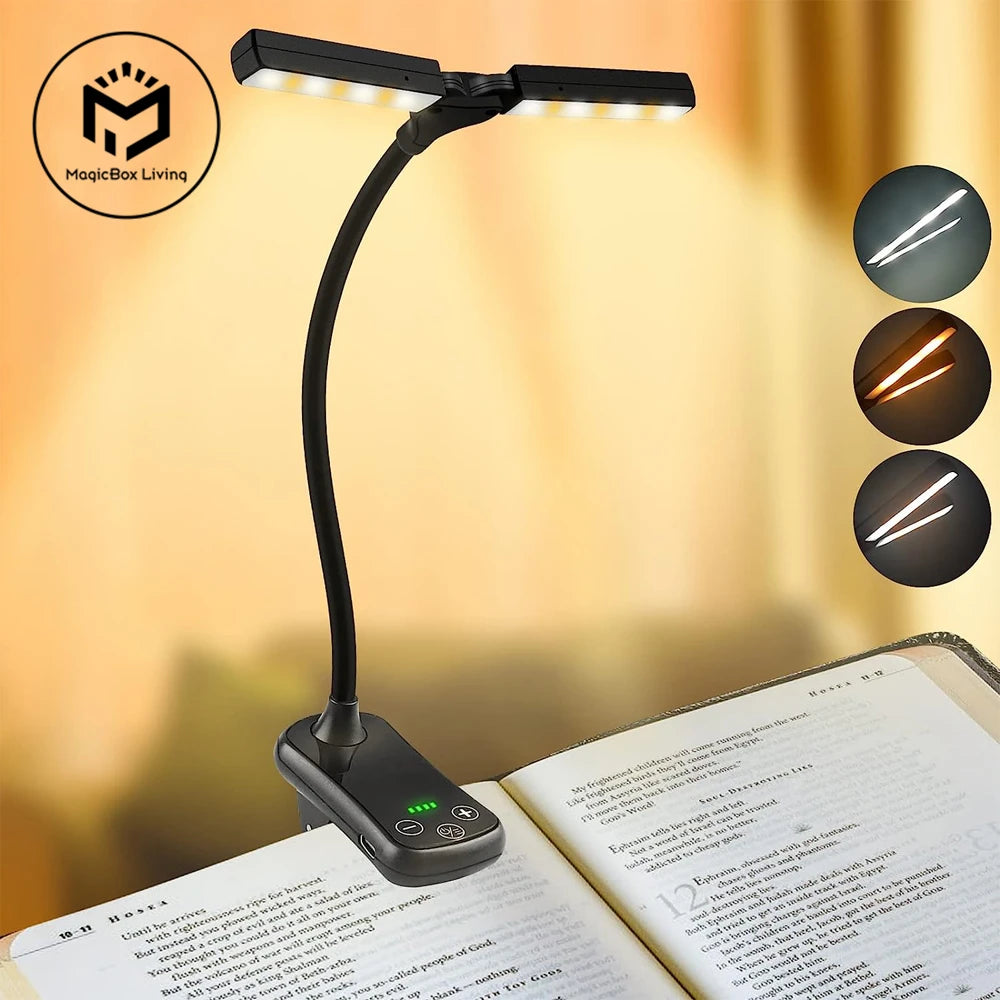 Lampe de lecture idéale pour la lecture ou le bureau, 3 couleurs, 8 niveaux de luminosité.