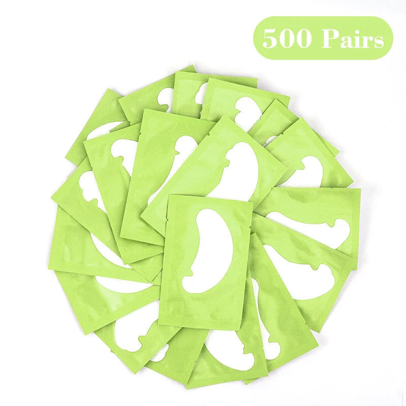 100/500 paires de patchs pour cils Hydrogel Gel patchs pour les yeux en gros Extension de faux cils sous les coussinets pour les yeux outils de maquillage