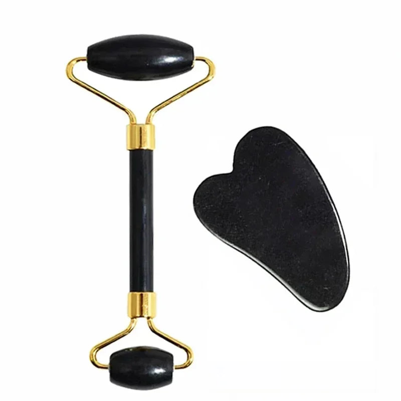 Rouleau de Jade naturel pour le visage Gua Sha, pierre naturelle, masseur de corps et de cou, points d'acupuncture, soins oculaires, Spa, outils de Massage, Lifting du visage