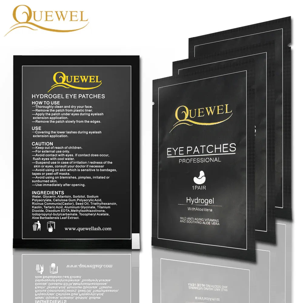 Quewel-Coussinets sous les yeux pour extension de cils, patchs en hydrogel, 50 paires