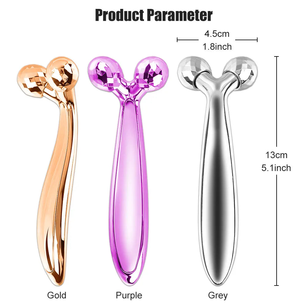 Masseur de visage et de cou à rouleau 3D en forme de Y, rotation à 360 degrés, outils de Massage du corps mince + grattoir Gouache Guasha, Lifting de la peau, dissolvant de rides