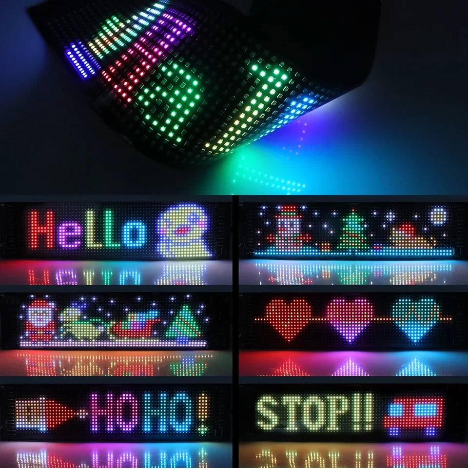 Truck Car Devil Eye LED Sign Car Scrolling Advertising USB 5V Bluetooth App Control Logo Light Custom Text Pattern Animation