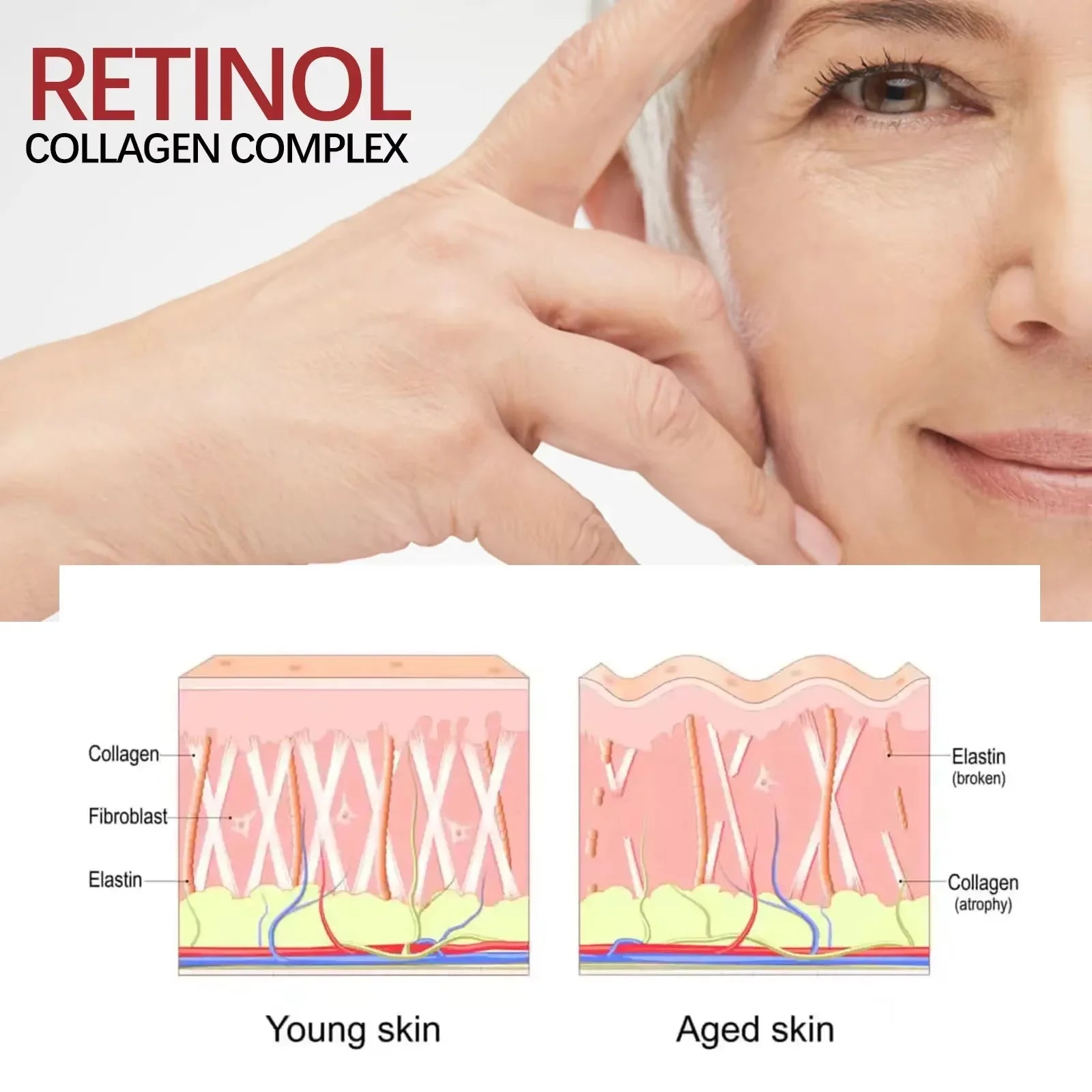Crème anti-rides au rétinol pour le visage, raffermissante, Anti-vieillissement, estompe les ridules, hydratante, blanchissante, réparation, soins pour la peau, cosmétiques