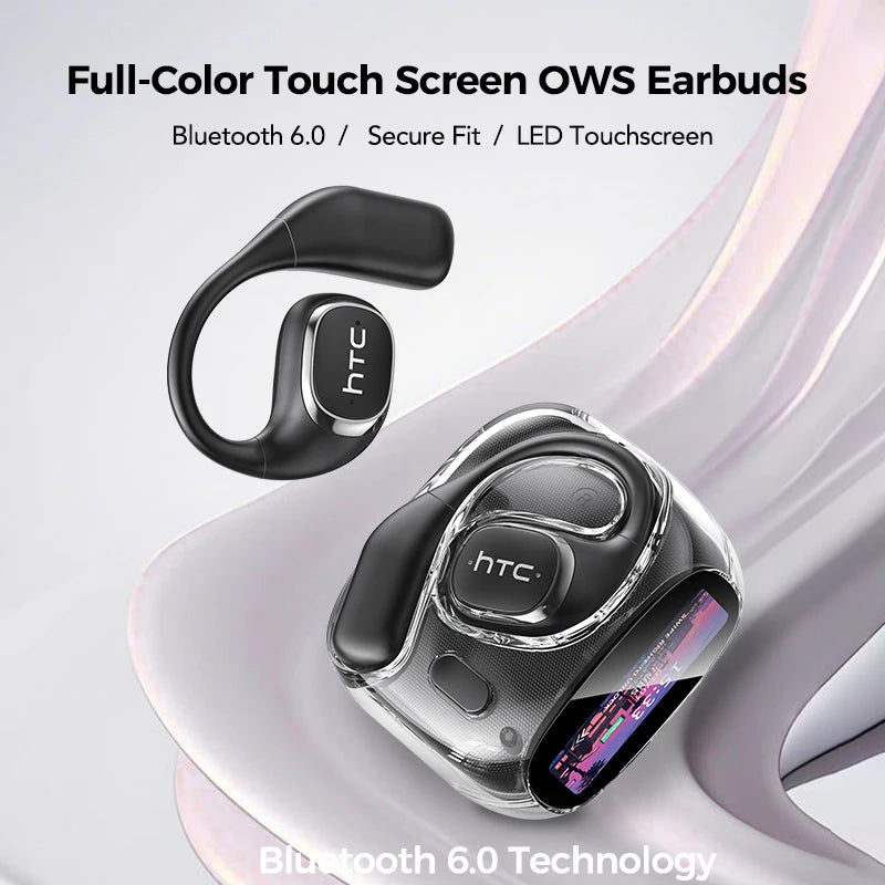 Traducteur HTC NE11 Bluetooth 6.0 OWS casque sans fil écouteurs de traduction écran tactile couleur batterie Ultra longue durée de vie