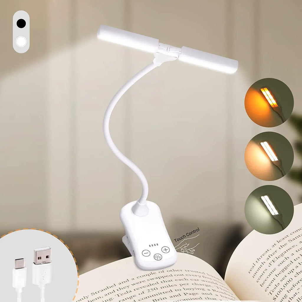 Lampe de lecture idéale pour la lecture ou le bureau, 3 couleurs, 8 niveaux de luminosité.