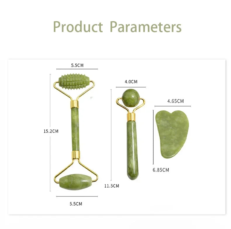 Rouleau de Jade naturel pour le visage Gua Sha, pierre naturelle, masseur de corps et de cou, points d'acupuncture, soins oculaires, Spa, outils de Massage, Lifting du visage