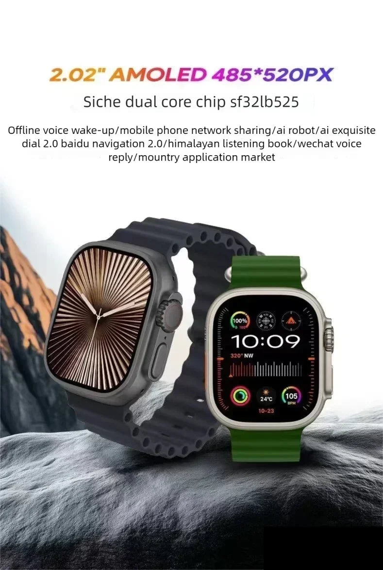 Original HK9 Ultra2 Max Smart Watch Men AMOLED Screen ChatGPT NFC BT Call 2GB ROM Watches GPS PK HK8 HK9 Pro Max Smartwatch Men