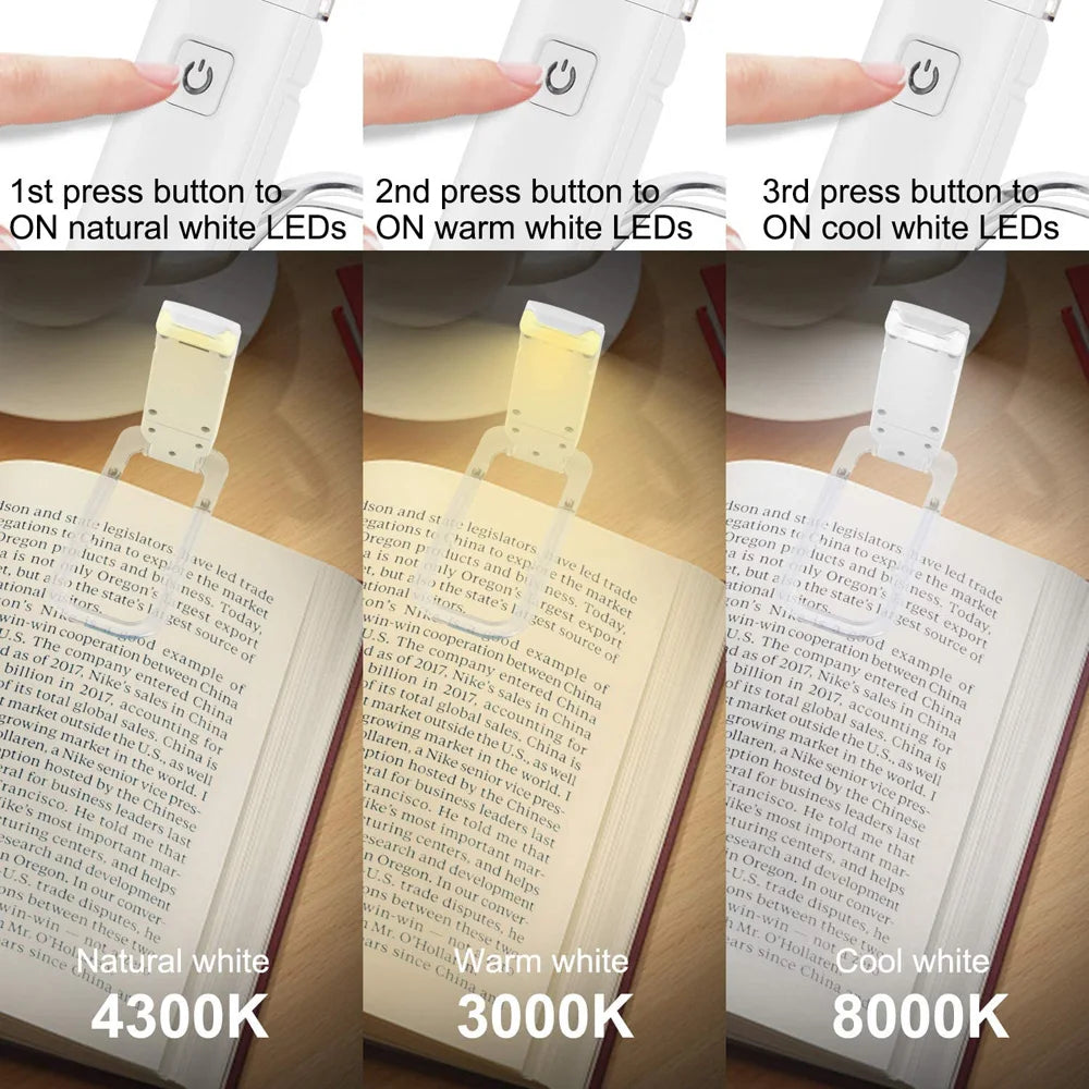 Lampe de lecture rechargeable, clip sur livre