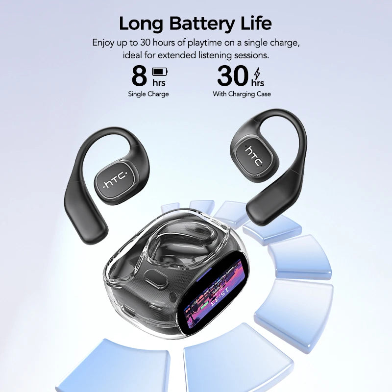 Traducteur HTC NE11 Bluetooth 6.0 OWS casque sans fil écouteurs de traduction écran tactile couleur batterie Ultra longue durée de vie