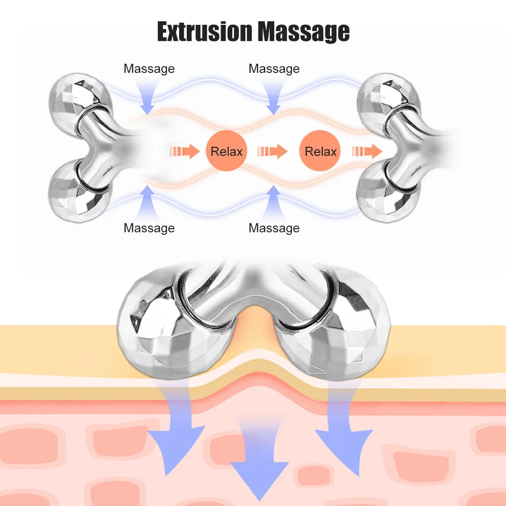 Masseur de visage et de cou à rouleau 3D en forme de Y, rotation à 360 degrés, outils de Massage du corps mince + grattoir Gouache Guasha, Lifting de la peau, dissolvant de rides