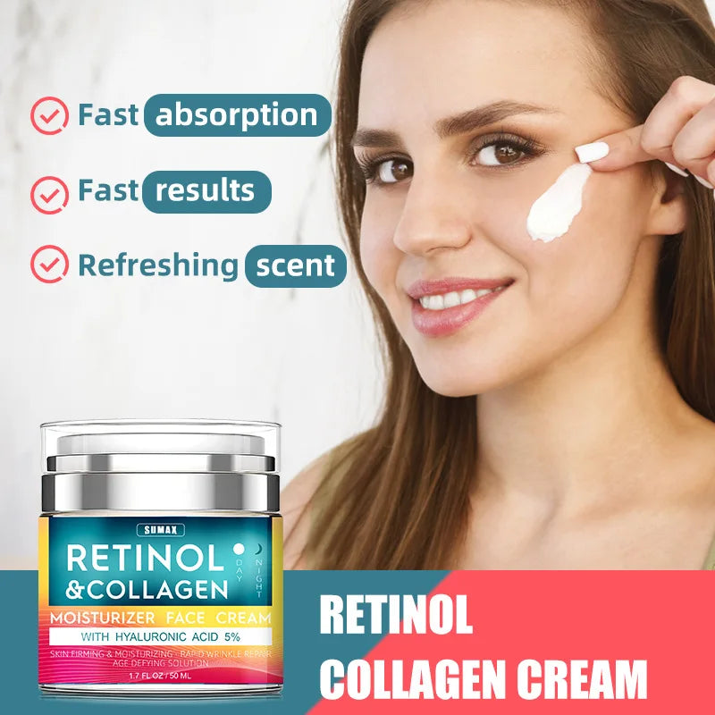 Rétinol Anti-âge crème pour le visage hydratant dissolvant de rides collagène acide hyaluronique crèmes soins de la peau 50ML