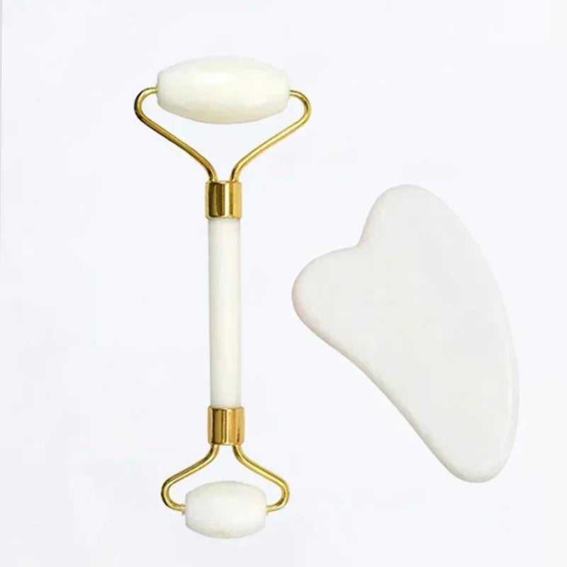 Rouleau de Jade naturel pour le visage Gua Sha, pierre naturelle, masseur de corps et de cou, points d'acupuncture, soins oculaires, Spa, outils de Massage, Lifting du visage