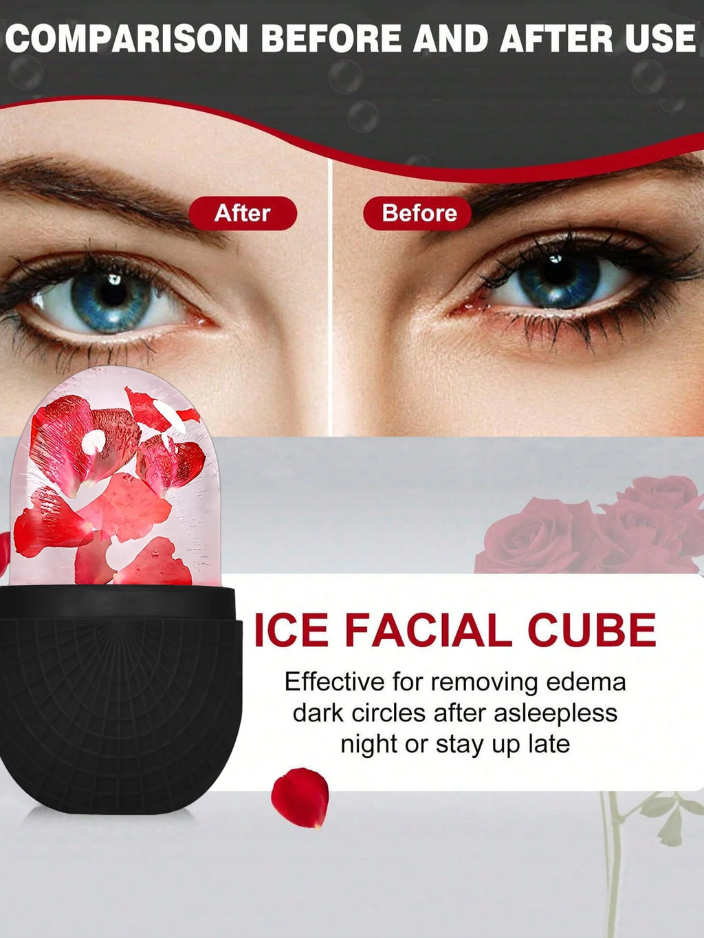 Ensemble de rouleaux de surface de glace - Ensemble de rouleaux de glace pour soins de la peau du visage, outils de massage du visage, rouleau de surface de glace en silicone, planche gua sha.