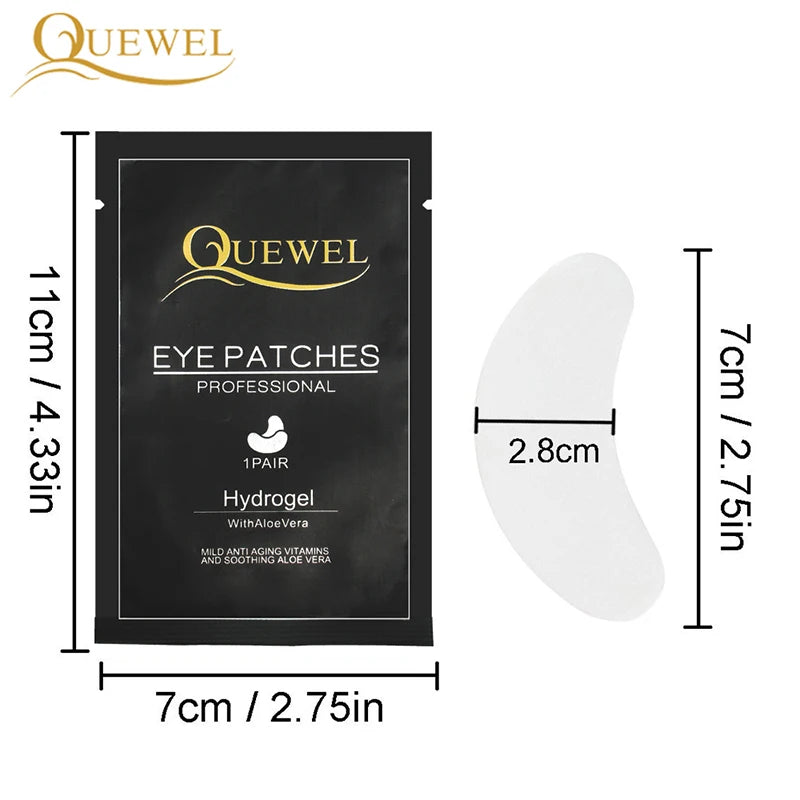 Quewel-Coussinets sous les yeux pour extension de cils, patchs en hydrogel, 50 paires