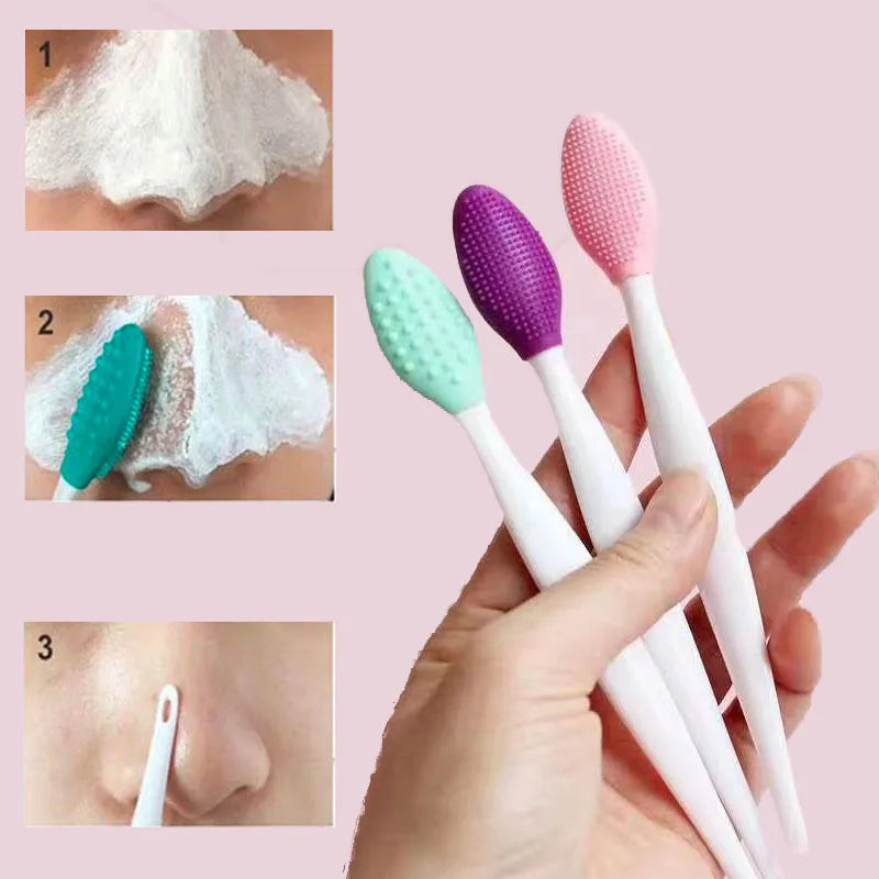 Brosse de nettoyage du visage Double face à main, bâton de nettoyage des points noirs, nettoyage en profondeur, exfoliant pour la peau, 5 à 20 pièces
