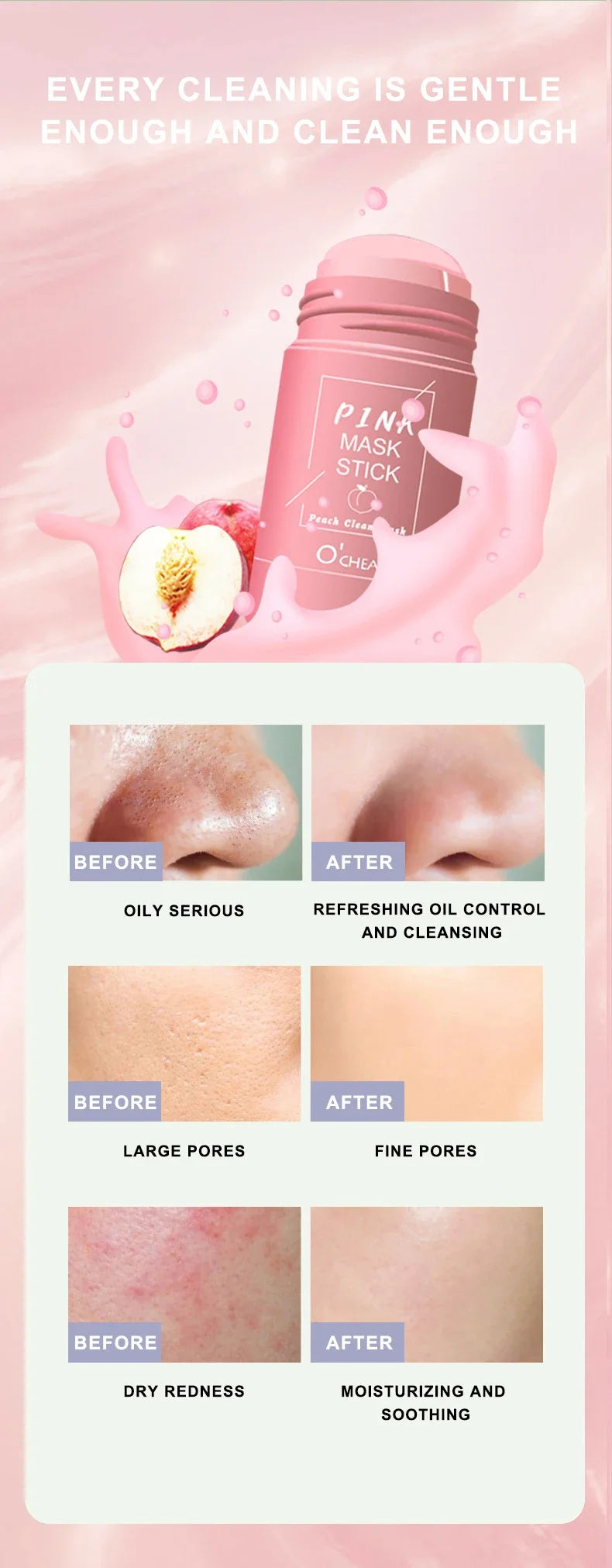 Masque facial solide bâton thé vert miel pêche nettoyage des pores hydratant Long charbon d'aubergine Film de boue
