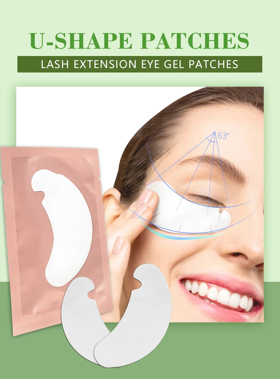 100/500 paires de patchs pour cils Hydrogel Gel patchs pour les yeux en gros Extension de faux cils sous les coussinets pour les yeux outils de maquillage