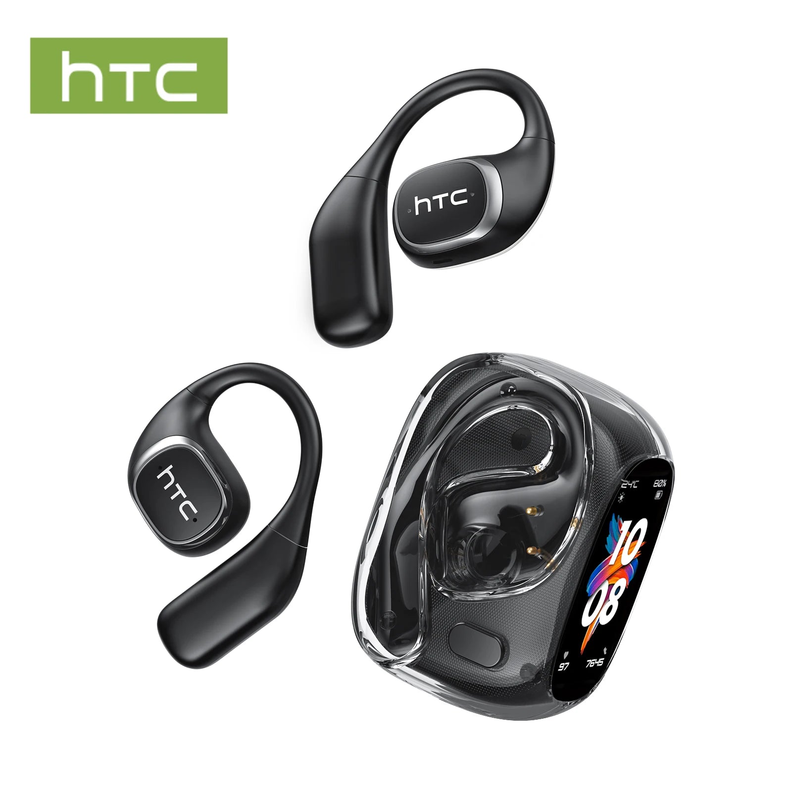 Traducteur HTC NE11 Bluetooth 6.0 OWS casque sans fil écouteurs de traduction écran tactile couleur batterie Ultra longue durée de vie