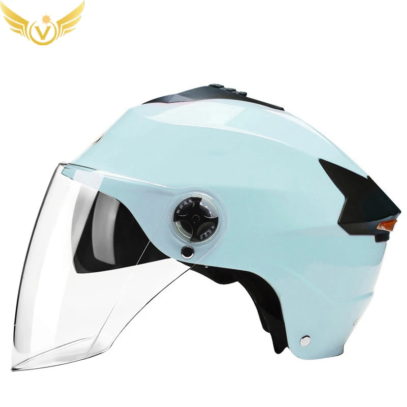 Casques de moto avec lumières LED, casque de cyclomoteur