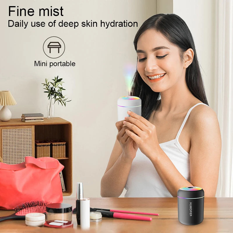 Humidificateur d'air, diffuseur d'arômes, purificateur d'huiles essentielles, lumières colorées