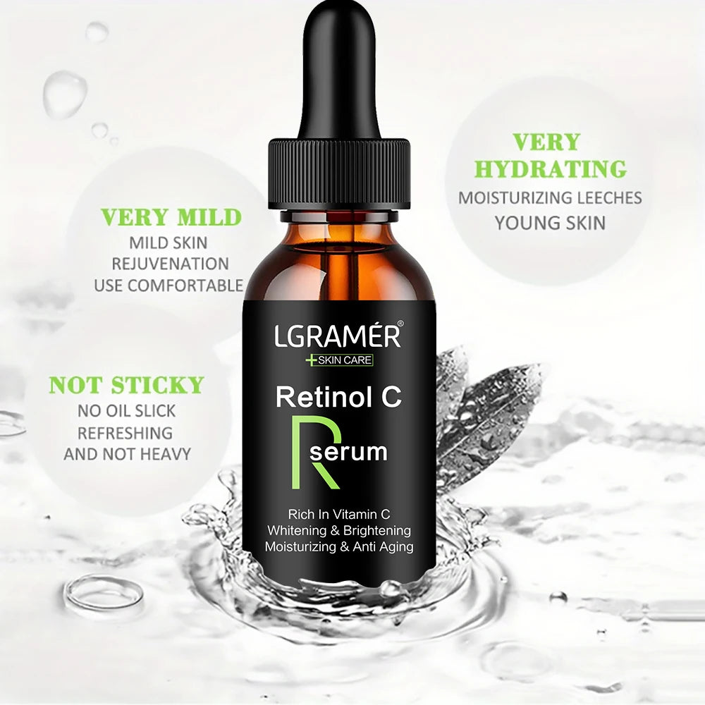 Sérum anti-âge au rétinol, blanchissant, hydratant, élimine les taches pigsens, rétrécit les pores, huile raffermissante pour le visage