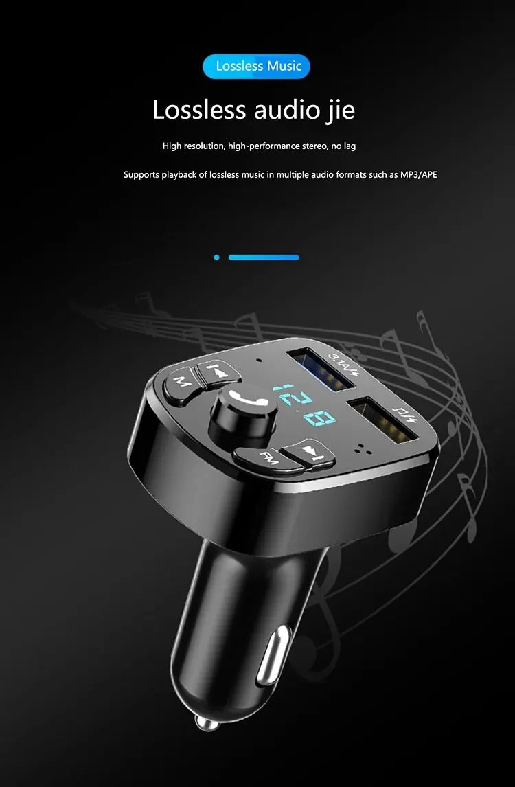 Lecteur MP3 pour voiture, double port USB, chargeur rapide, récepteur FM Bluetooth