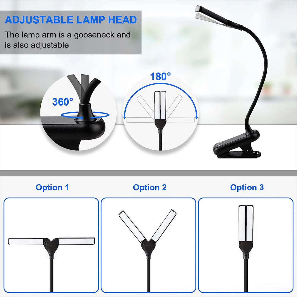 Lampe de lecture idéale pour la lecture ou le bureau, 3 couleurs, 8 niveaux de luminosité.
