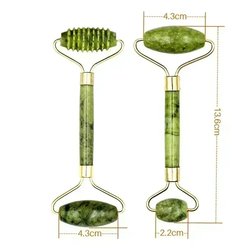 Rouleau de Jade naturel pour le visage Gua Sha, pierre naturelle, masseur de corps et de cou, points d'acupuncture, soins oculaires, Spa, outils de Massage, Lifting du visage